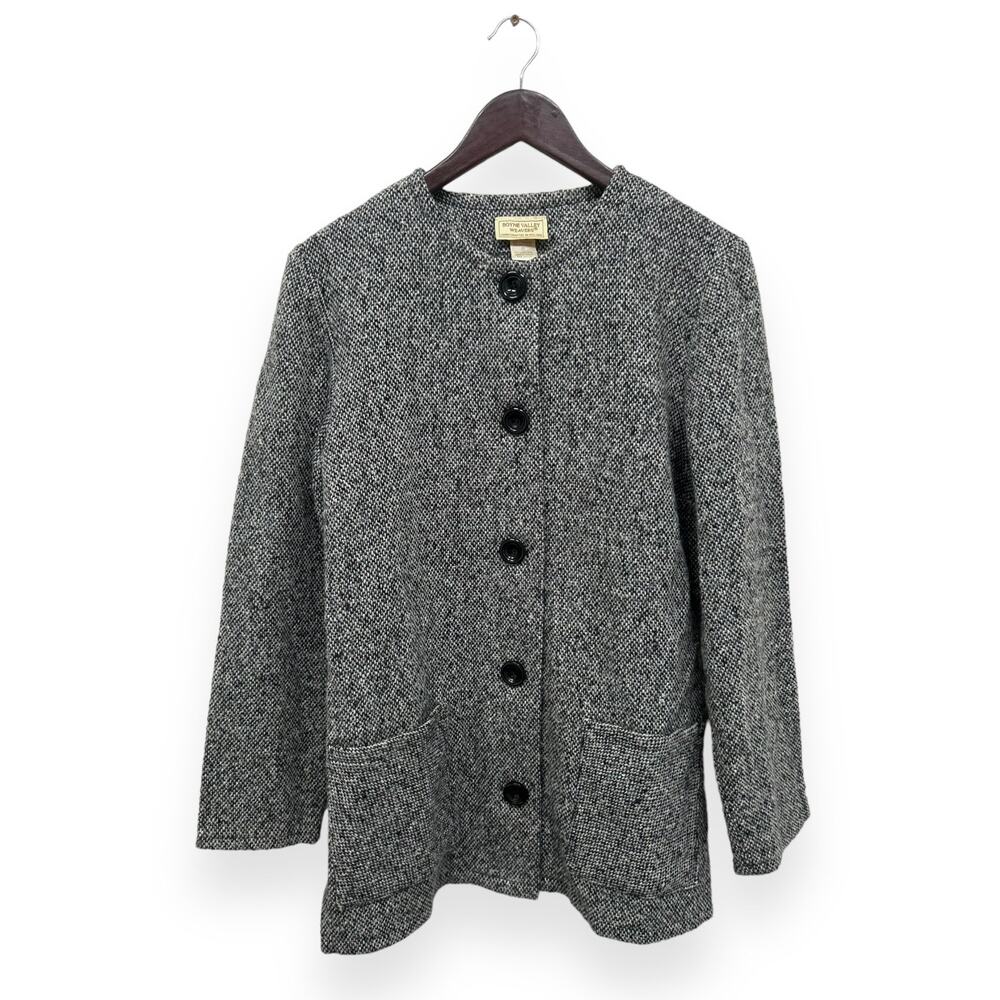 Boyne Valley Weavers Ireland Tweed Wool Long Jacket Womens Medium